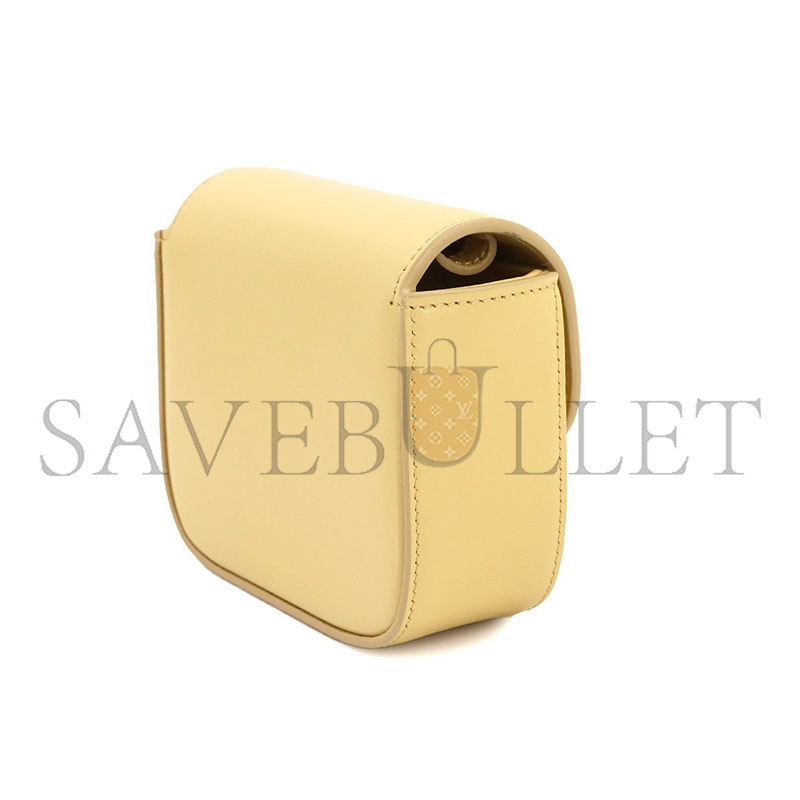 Ce1i*e mini claude in shiny calfskin with gold finish hardware pollen 10i513dpv.11po (12*9.5*4cm)